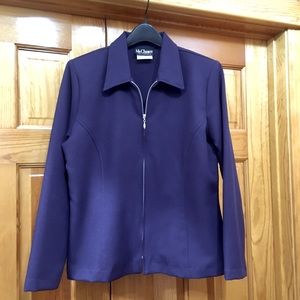Ms Choice deep purple zip front blazer